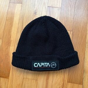 CAPITA | Black Knit Logo Beanie
